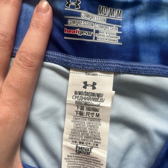 Under Armour Blue Tie-Dye Compression Leggings - Picture 4 of 5